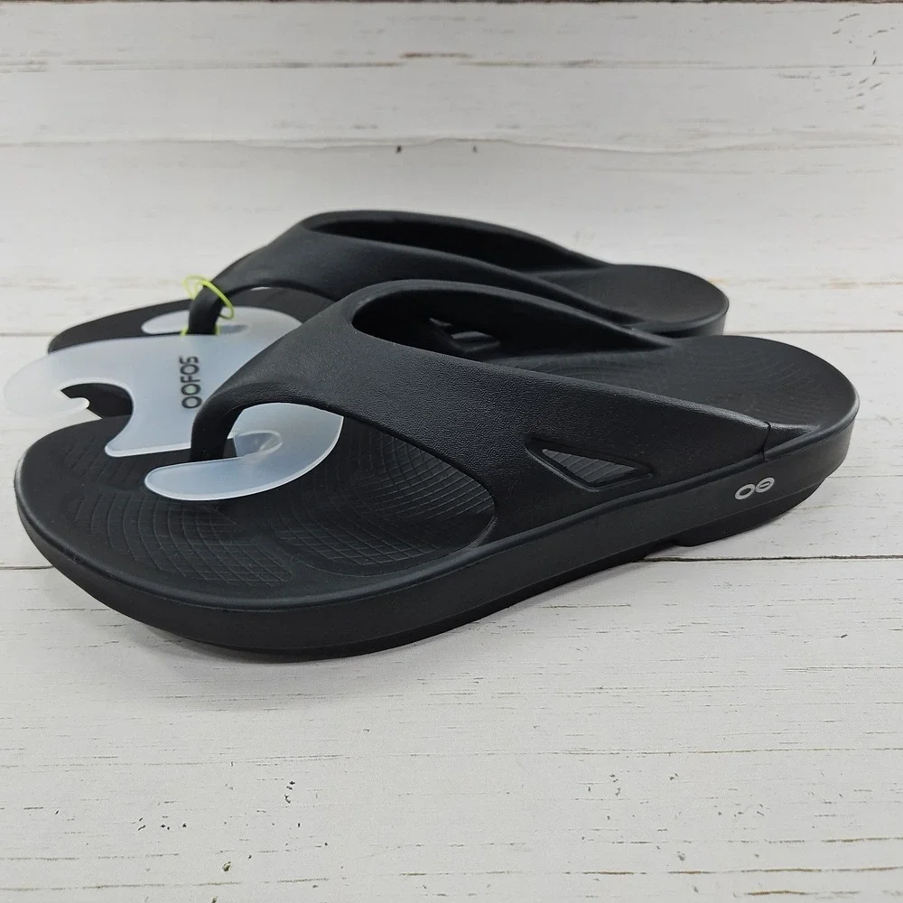 OOFOS‎ Ooriginal Mens 14 Black Recovery Sandals Thong Flip Flops Slip On